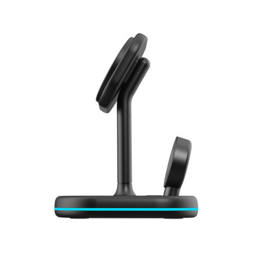 3in1 Magsafe indukciós töltő smartphone állvánnyal Apple Nézze meg airpods - fekete