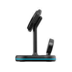 3In1 Chargeur d'induction Magsafe avec un stand smartphone Apple Regarder Airpods - Noir