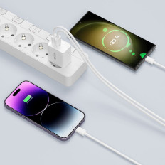 USB-C PD / USB-A Network Charger QC 30W - Hvit