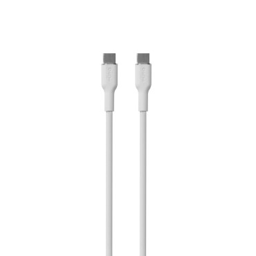 Καλώδιο σιλικόνης καλώδιο USB-C 60W 1.5m - λευκό