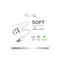 Kabeļu USB-a kabelis - USB-C 1.5m - balts