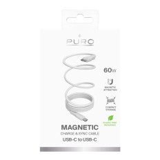K magnet magnetic cable USB-C 60W USB 1m - white