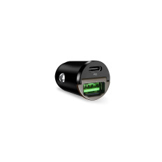 USB-C USB-A Car Chargeur de voiture PD - Noir