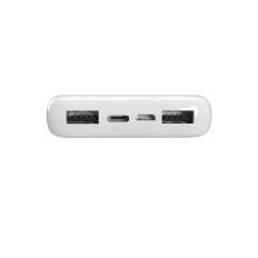 POWERBANK 10000MAH USB-A USB-C 12W - balta