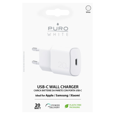 USB-C 20W PD Omrežni polnilnik - bela