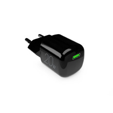 USB-C GAN 20W - Črni omrežni polnilnik