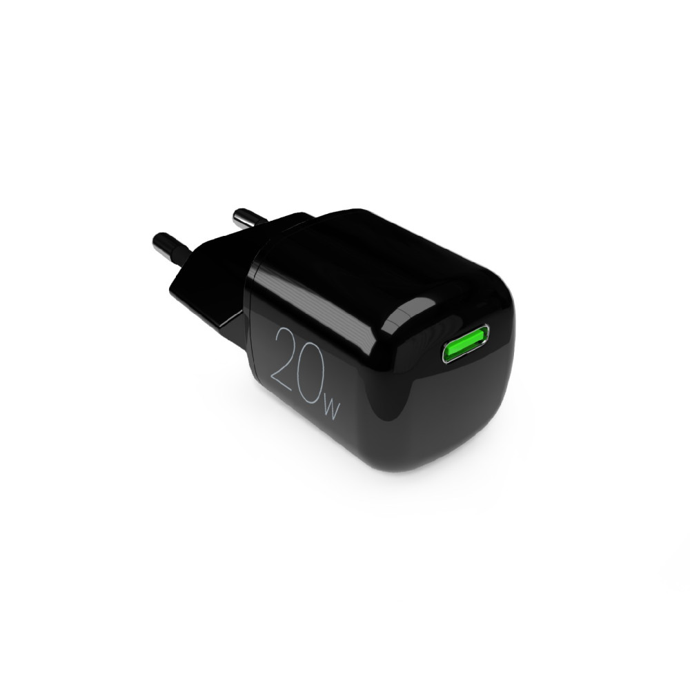 USB-C GAN 20W - Črni omrežni polnilnik