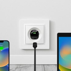 USB-C GAN 20W - Črni omrežni polnilnik