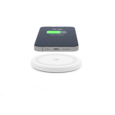 Carregador sem fio para o iphone 15w do Android - smartphones brancos