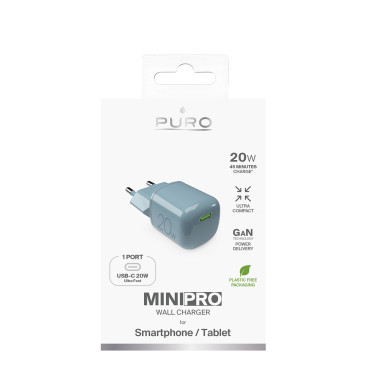 USB-C GAN 20W - Carregador de rede verde