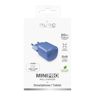 USB-C GAN 20W - Blue Network Charger - Blau