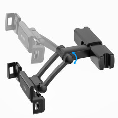Suporte de carro para tablet de smartphone no encosto de cabeça v2 - preto