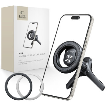 En rutet bilholder for en smarttelefon med MagSafe N53-ringer - svart