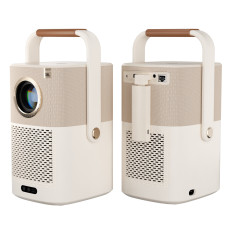 Multimedia-Projektor Wireless FullHD 1080p LCD mit JBL Wifi BT T2 Plus Lautsprecher - Beige