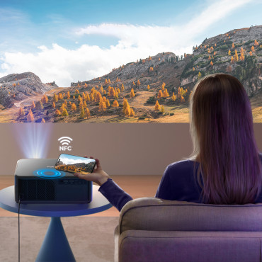Fullhd 1080p LCD multimediju projektori ar JBL WIFI BT K2S skaļruņiem - melns