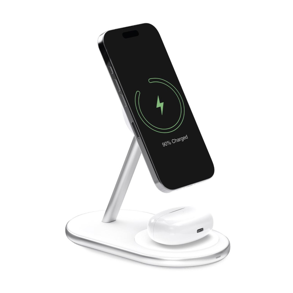 2in1 Wireless station for telephone and earphones Mag Station - white