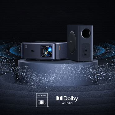 Fullhd 1080p LCD multimediju projektori ar JBL skaļruņiem un WiFi BT K2S Pro Subwoofer - Black