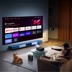 FullHD 1080p LCD multimediální projektor s reproduktory JBL a WiFi BT K2S Pro Subwoofer - černá