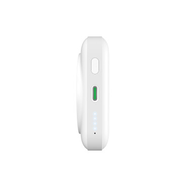 PowerBank bezvadu 10000mAh USB-C MagSafe ar stendu - balta