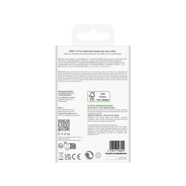 Kabeļu USB-C Cable - iPhone Lightning TPE 20W 3M - balts