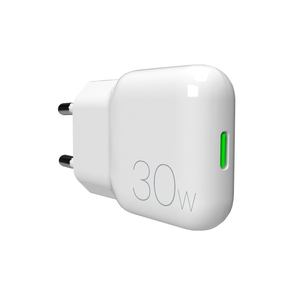 USB-C 30W - Polnilnik za belo omrežje - bela
