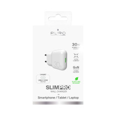 USB-C 30W - Polnilnik za belo omrežje - bela