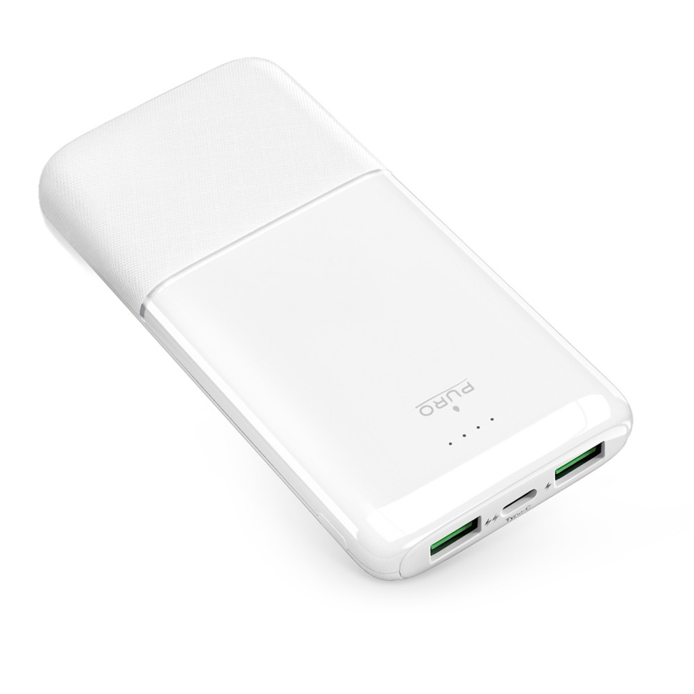 PowerBank 10000mah USBA USB-C 22.5W - Hvit