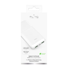 Powerbank 10000mAh USBA USB-C 22.5W - White