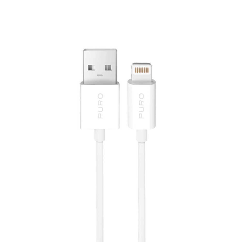 Kabel USB-A-kabel - iPhone Lightning TPE 12W 2M - Vit