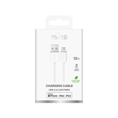 Kabel przewód USB-A - iPhone Lightning TPE 12W 2m - biały