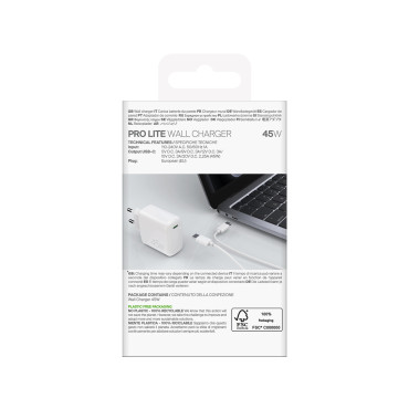USB-C 45W - carregador de rede branca - branco