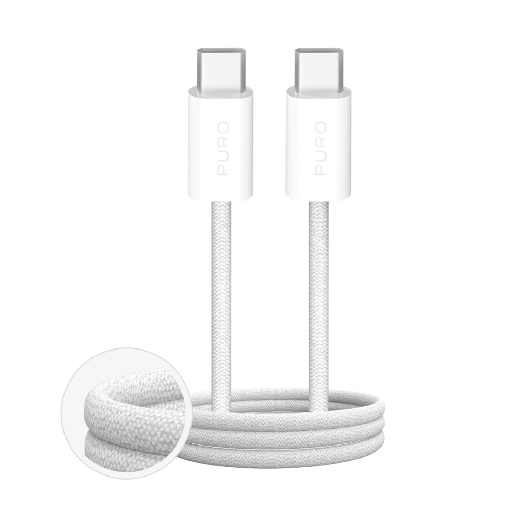 Cavo USB-C via cavo in fibra di Fabrik 60W 3m - Bianco