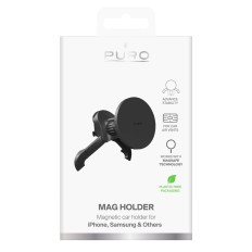Magnetisk bilhållare för en smartphone på en rutig magsafe - svart