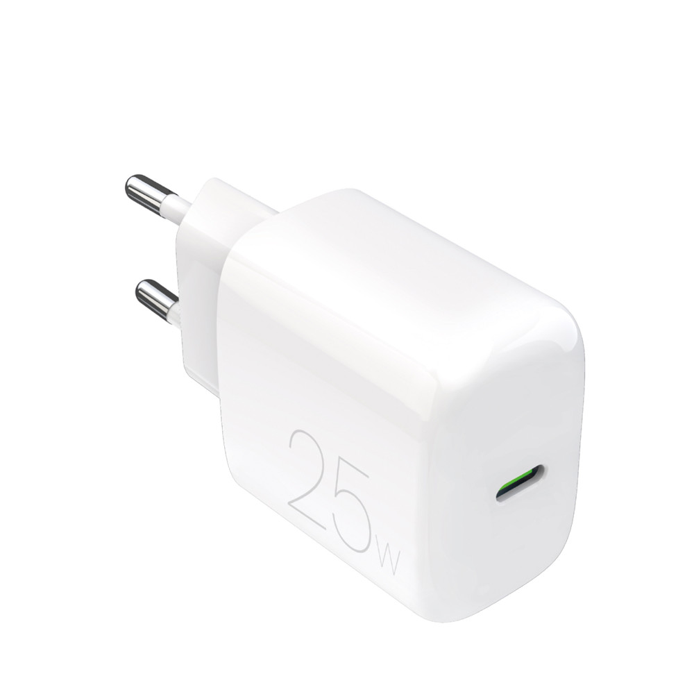 USB-C elektroenerģijas padeve 25W - balta tīkla lādētājs - balts