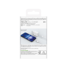USB-C elektroenerģijas padeve 25W - balta tīkla lādētājs - balts