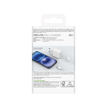 USB-C PROLITE 20W Tīkla lādētājs - balts