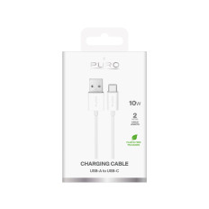 Kabeļu USB-Kabelis - USB-C 10W TPE 2M - balts