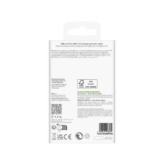 Kabeļu USB-Kabelis - USB-C 10W TPE 2M - balts