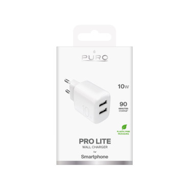 2x USB-A prolite 10W - balta