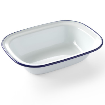 Taisnstūra trauka emalju balts 215x160mm Hendi 621219