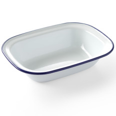 Rektangulært fartøj emalje hvid 215x160mm Hendi 621219