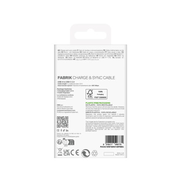 Kabel USB-kabel - USB-C v Fabrik 10W 1.5m - bež