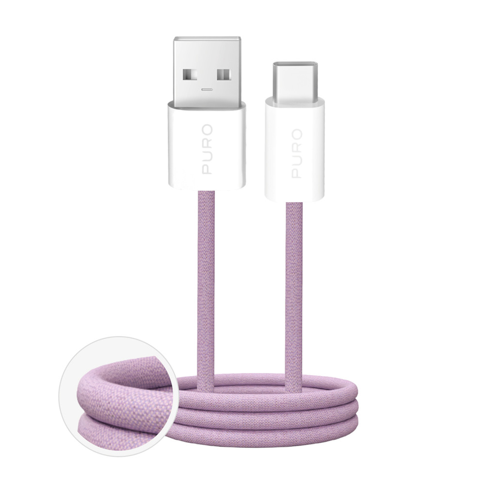 Kabel-USB-A-Kabel - USB-C in Fabrik 2.0 10W 1,5 m - Rosa