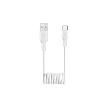 Καλώδιο σπειροειδούς καλωδίου USB-A - USB-C 10W 1M - Λευκό