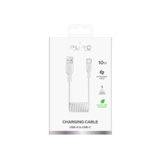 Kabel spiral kabel USB-A - USB-C 10W 1M - White