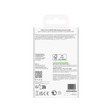 Kabel USB-kabel - Microusb TPE 12W 2M - črna