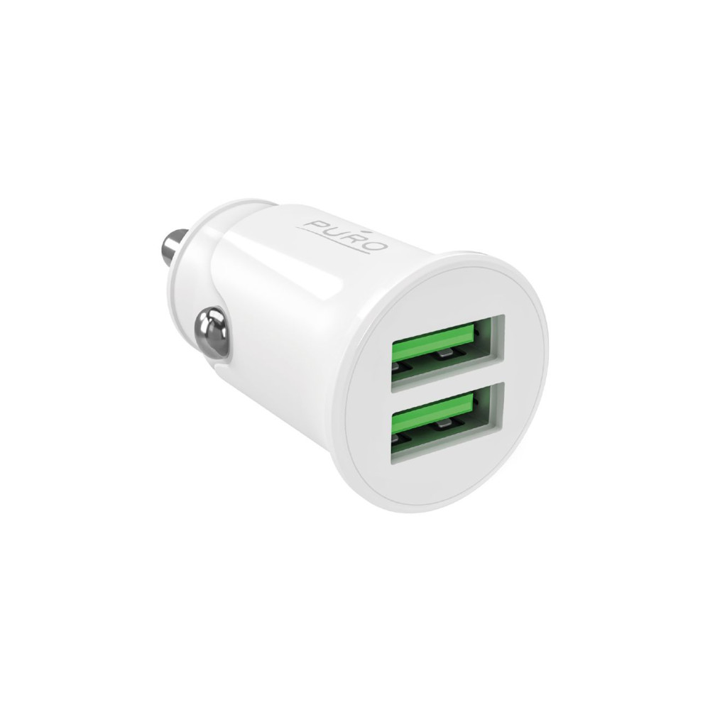 Caricabatterie per auto 2x USB-A PRO Lite 10W - Bianco