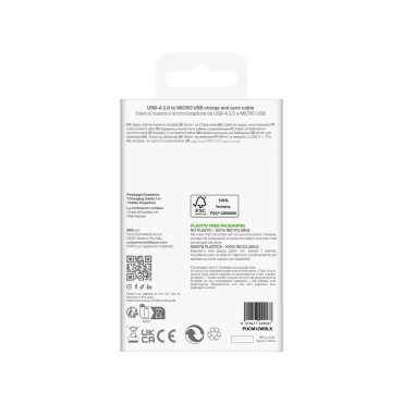 Kabel USB-A-kabel - MicroUSB TPE 12W 1M - Svart