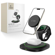 3in1 indukcinio krautuvo "SmartWatch" išmaniojo telefono magnetiniam magneams - juoda