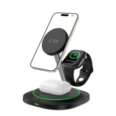 3v1 Indukční nakladač pro smartwatch smartphone magnetic magneto - černá